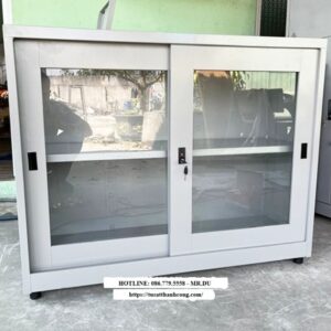 TỦ TÀI LIỆU 2 CÁNH LÙA KÍNH NHỎ
